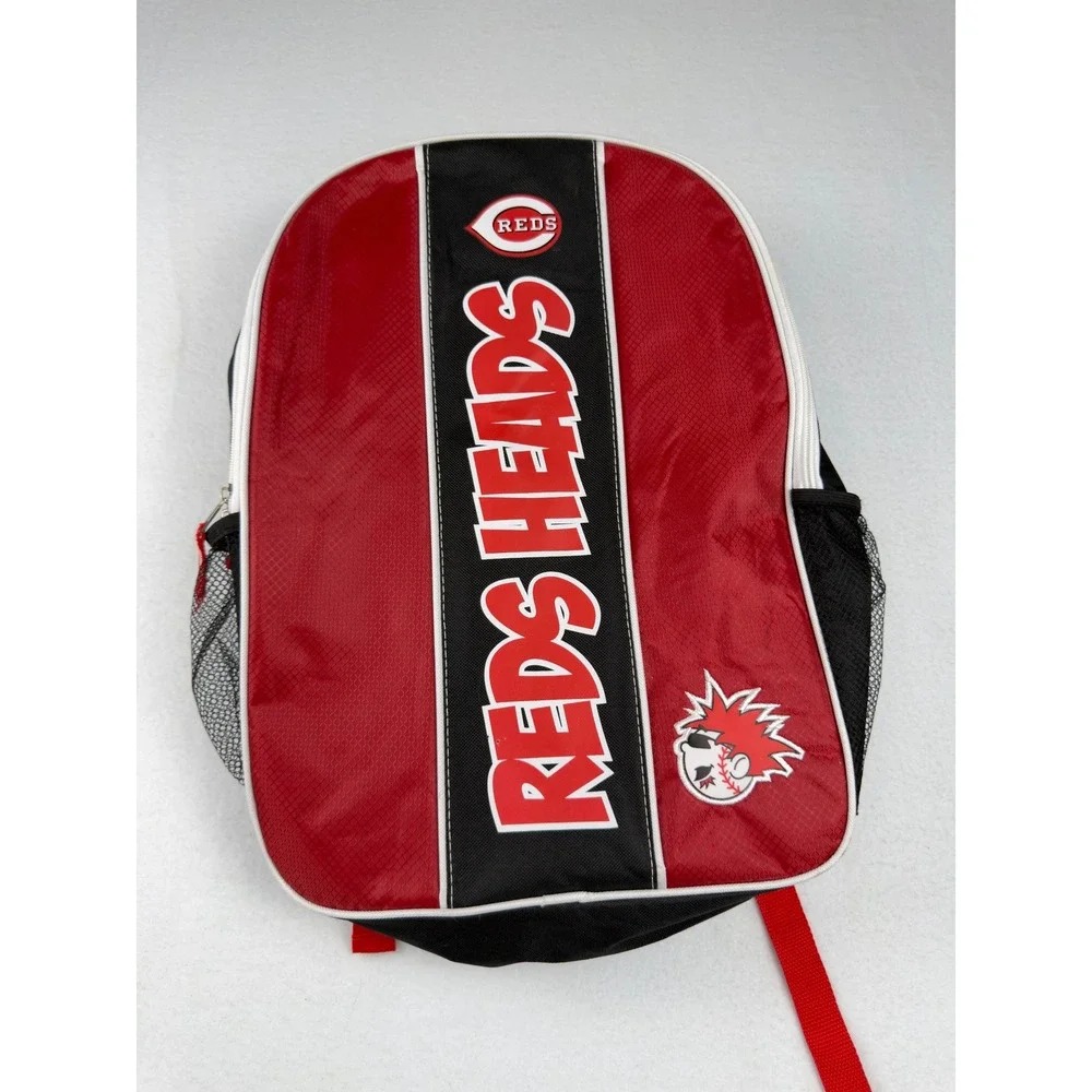 Cincinnati Reds Heads Kids Club Backpack Lanyard and Pins Set Red Black Baseball